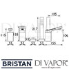 Bristan Alp 4 Hole Bath Shower Mixer Dimensions